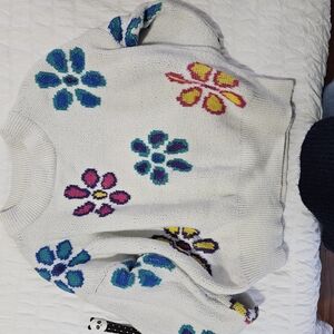 Colorful Floral Knit Sweater